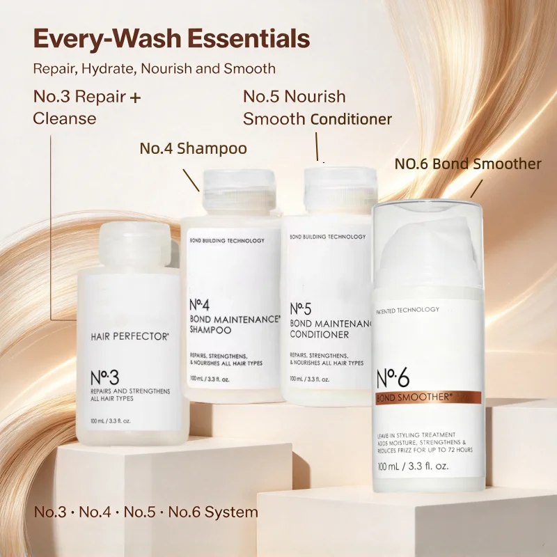 Hair Care Series No.3,4,5,6,7 Hair Mask,Shampoo,Bond Smoother and Hair Oil, for Clean,Hydrate & Control Frizz Repair Split Ends