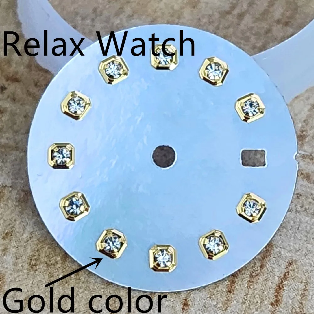 قرص صدفي طبيعي للساعة النسائية ، ترصيع حجر الراين NH05 حركة أوتوماتيكية ، من أجل ، من من من من من من من من من من من من من من من من أجل ،