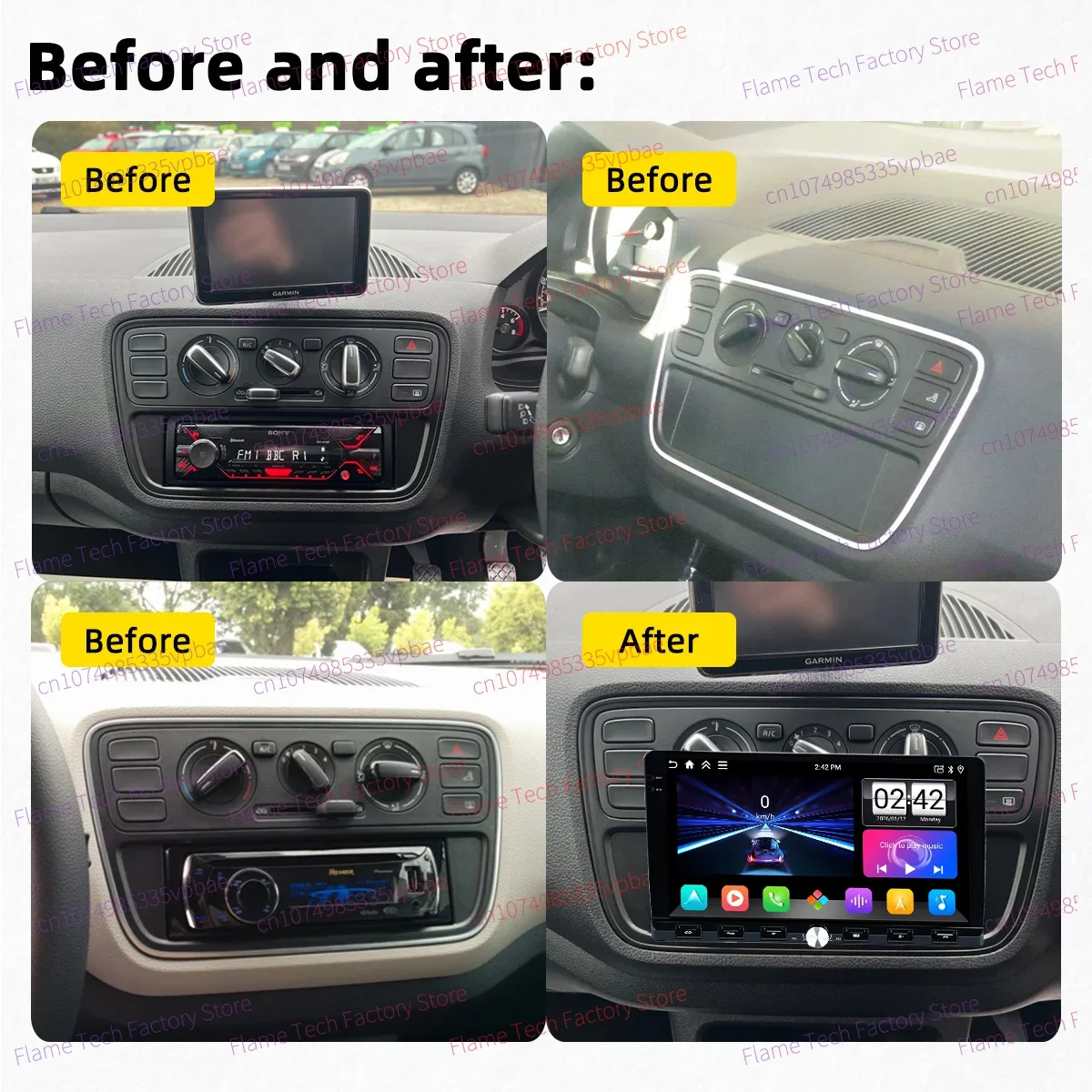 Car Stereo Android for Skoda Citigo 2012-2019 1 Din 9