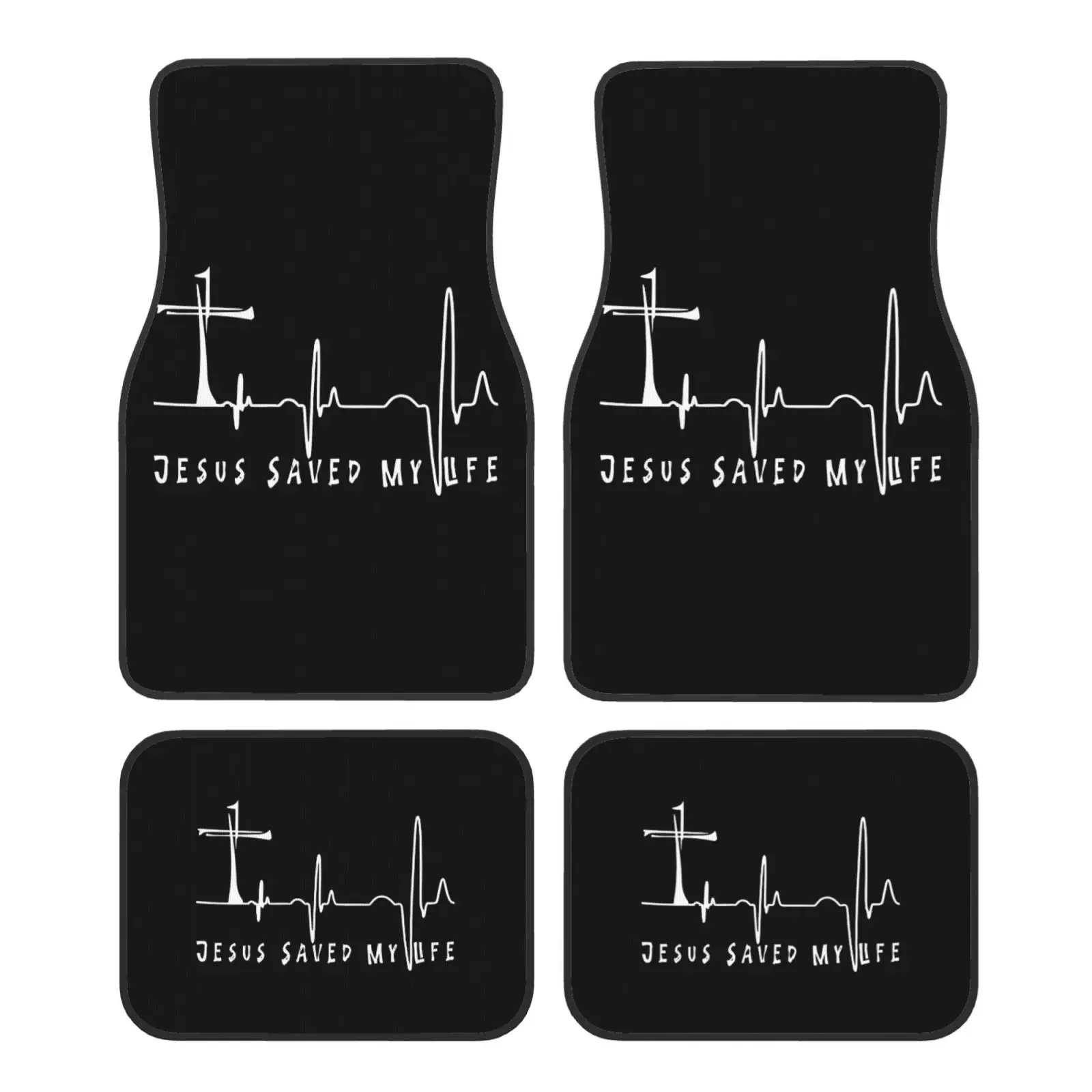 Jesus Saver My Life Car Floor Mats Set of 4 Vehicle Front Rear Carpets Non-Slip Auto Foot Mats Universal Fit for Van Truck SUV