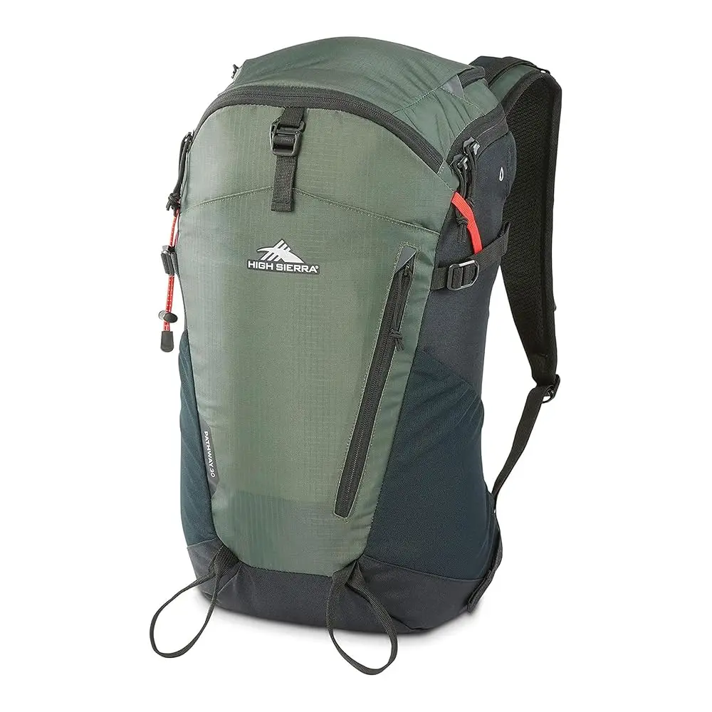 

Pathway 2.0 Backpa With Hydration Storage Sleeve, For Hiking, Biking, Camping, Traveling, Forest Green/Black, 30L