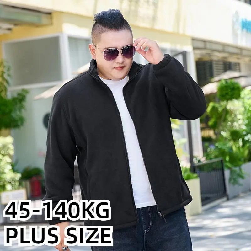 Plus Size men‘s Jacket Men Bust Parka Coats Male Fleece Lining Thicken Big Size Sportswear Zipper Outwear