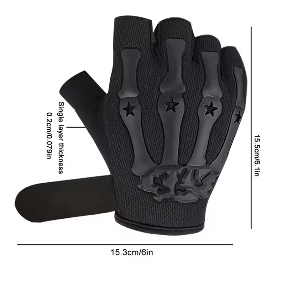 Outdoor Cycling, Half Finger, Men's and Women's anti Slip Tactics, Fitness, Mountain Climbing, Fishing, Half Finger, Bicycle Glo