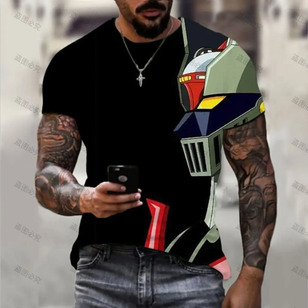 T-shirts Summer Essentials Men's T-Shirt 6XL Mazinger Z Leisure Y2k Tops Streetwear Anime Cartoon Clothes Oversized New HD Print