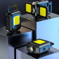 XPE Mini Keychain Light 800mAh COB LED Pocket Flashlight Type-C USB Rechargeable IPX4 Waterproof for Outdoor Camping Hiking