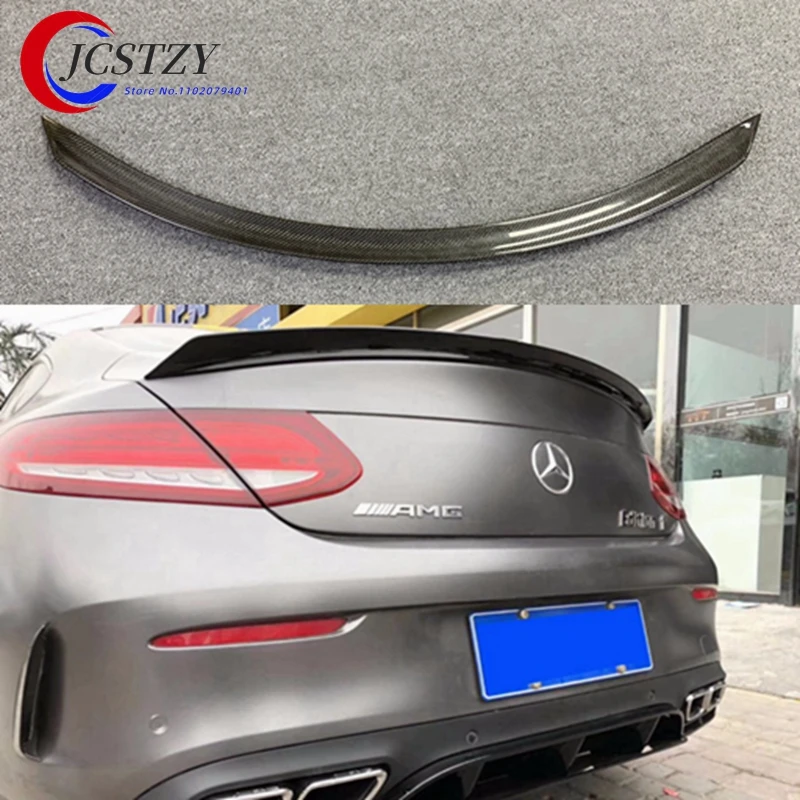 

For Mercedes Benz C Class W205 Spoiler Carbon Fiber Rear Trunk Spoiler wing C200 C250 C300 C180 C350 Coupe 2 Door Car 2014 - UP