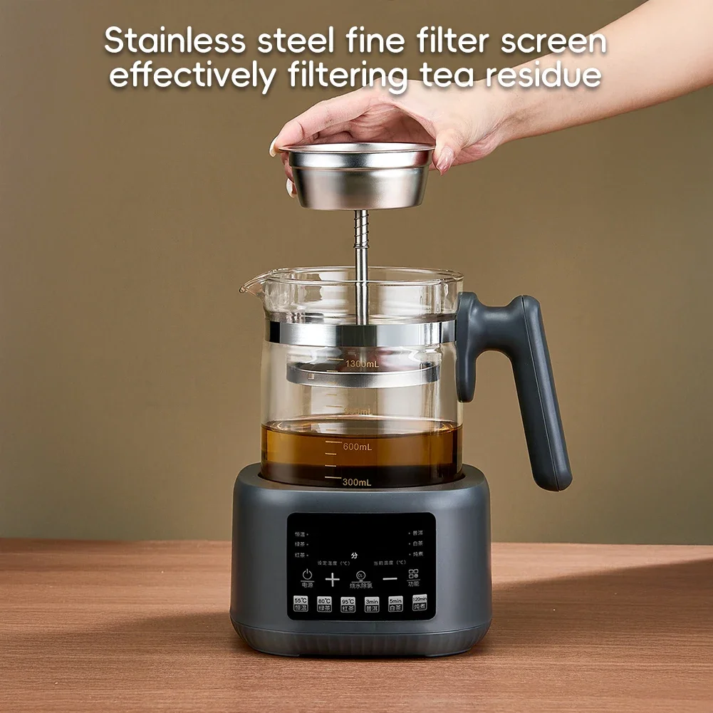 ماكينة صنع الشاي بالبخار أوتوماتيكية بالكامل، إبريق شاي كهربائي حديث، تحكم ذكي في درجة الحرارة، مجموعة تحضير الشاي المنزلية لسطح المكتب #6