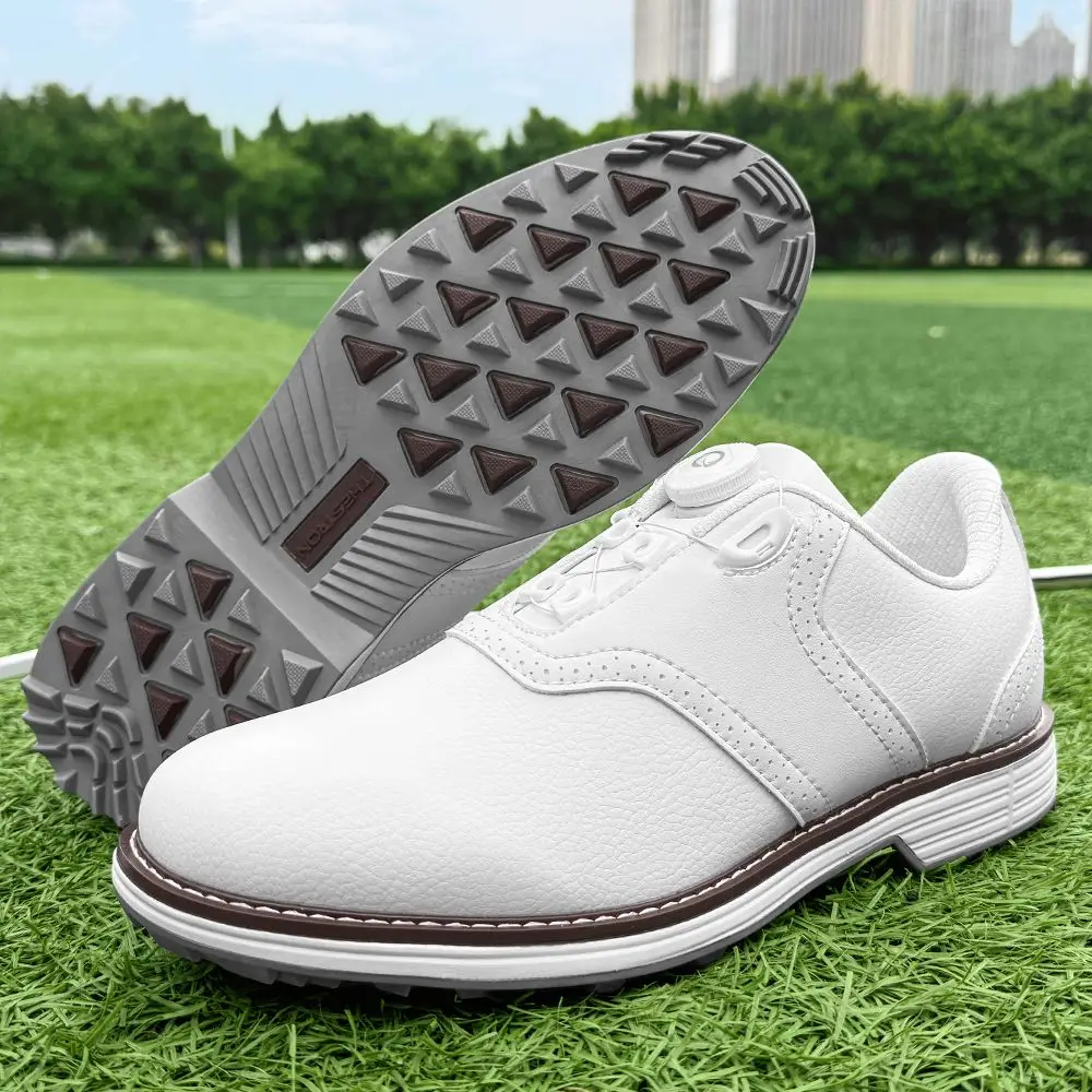 

New Men's Brogue Spiked Golf Shoes Waterproof Cleated BOA Lace System Casual Outdoor Anti-Slip