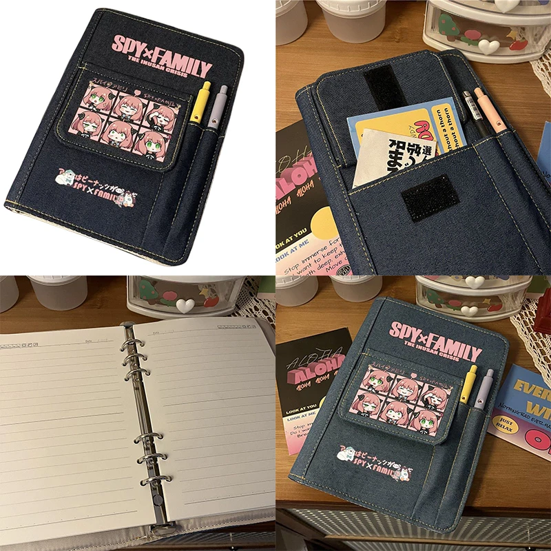 

Блокнот SPY x FAMILY с Аней, милой девочкой, портативный, джинсовый, с персонажами аниме, для студентов, съемный, в ретро-стиле, для заметок, дневник, подарок на день рождения