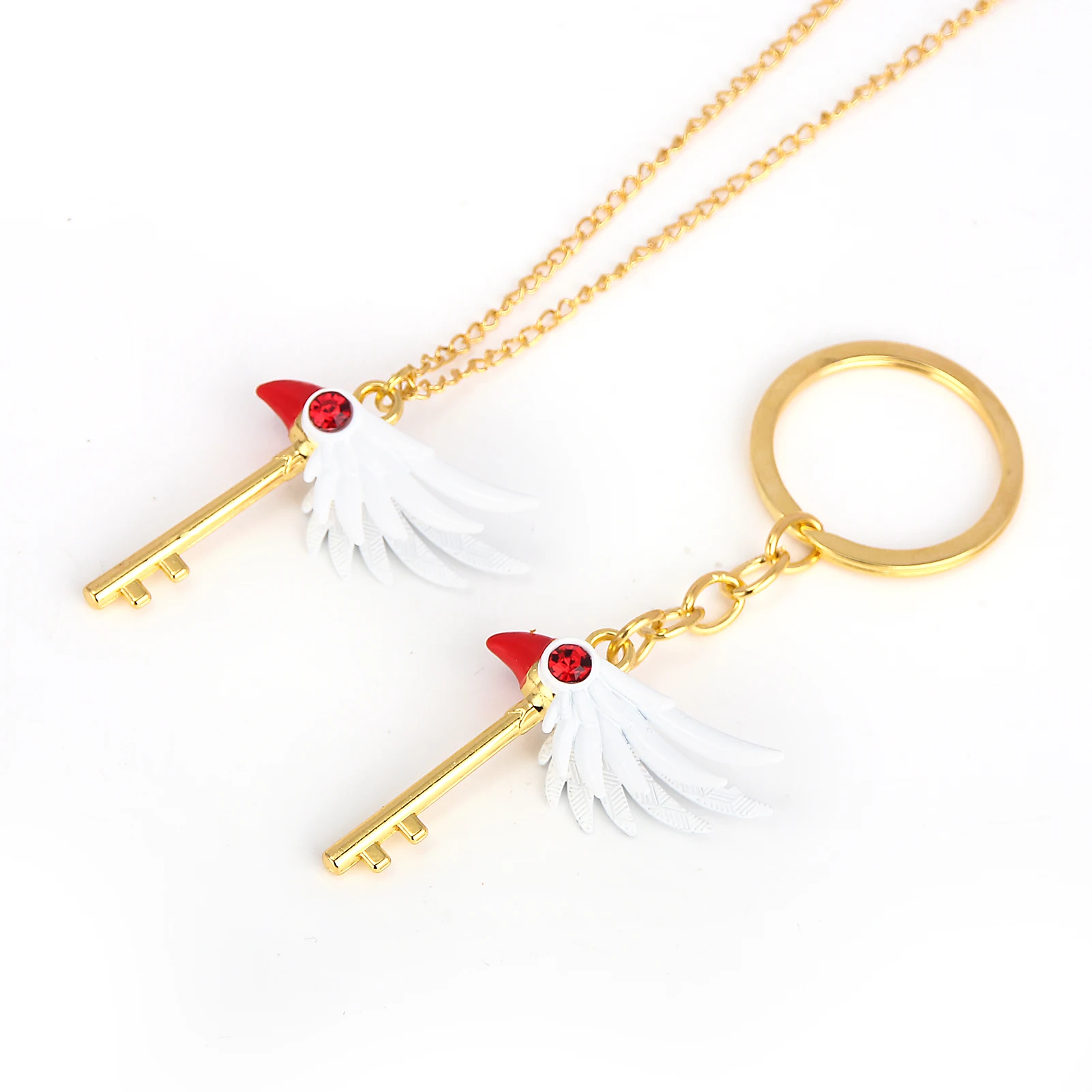 Anime Variety Sakura Keychain Necklace Pendant KINOMOTO SAKURA Transformation Star Scepter Cosplay Gift Men Women Bag Jewelry