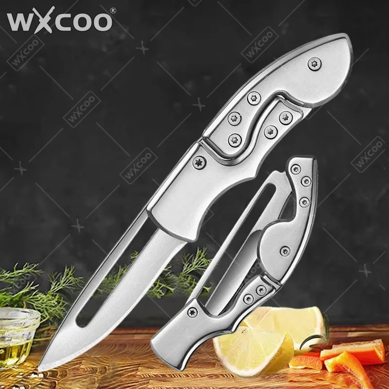 WXCOO Stainless Steel Folding Knife Multifunctional Fruit Pa