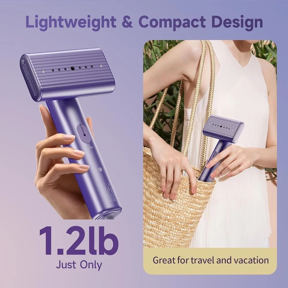 Travel Portable Handheld Fabric Steamer 1200W Fast Heat-up Rotary Mini Iron Clothes Wrinkles Home Vacation Easy Use