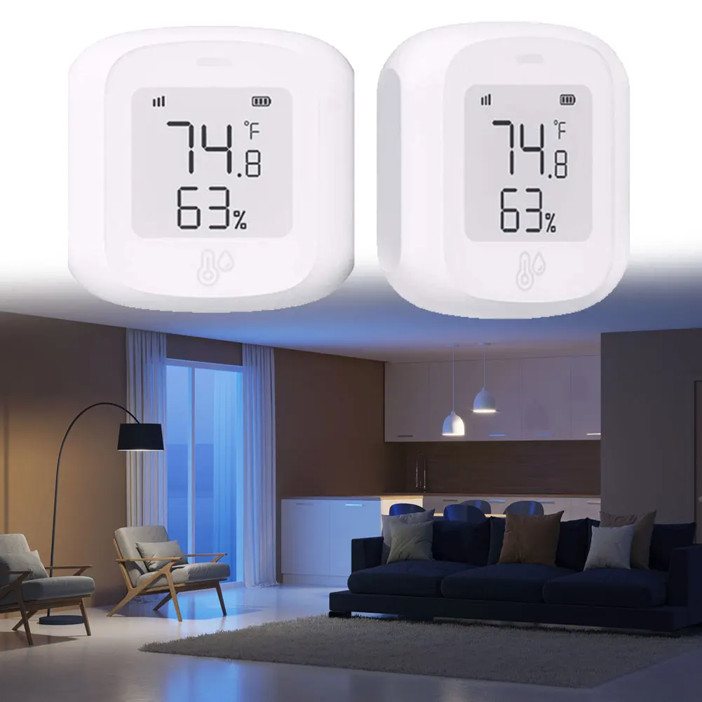 

Wireless Temperature & Humidity Sensor with Smart WiFi Connectivity and Voice Control Real-Time Monitoring and App Alerts