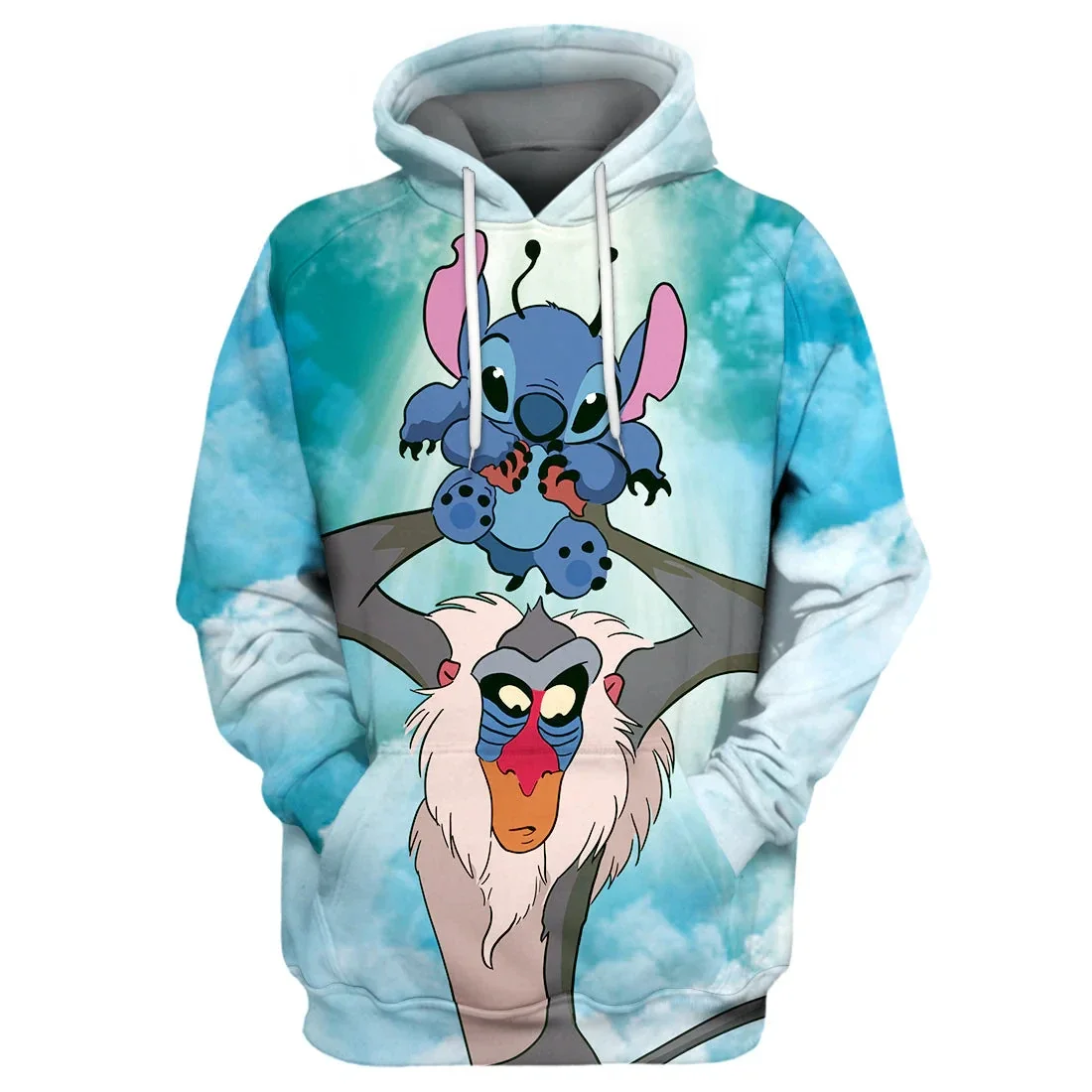 Stitch Men's Hoodie Disney Boys Girls Hoodie 3D Printed Simba Pullover Fashion Men's Hoodie Oversized New Men's Clothing