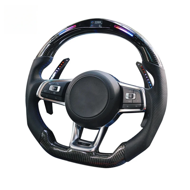 Best Selling Custom LED Carbon Fiber Steering Wheel   CC Jetta  R 6 8 6R 7R 8R High Quality