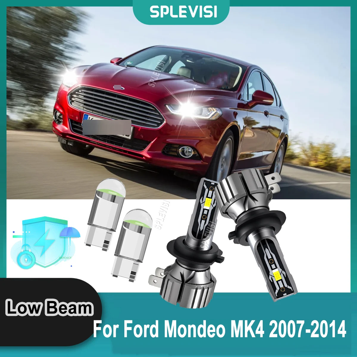 

H7 499 LED White Headlight Low Bulbs - Ideal for Highway Commuters For Ford Mondeo MK4 2007 2008 2009 2010 2011 2012 2013 2014