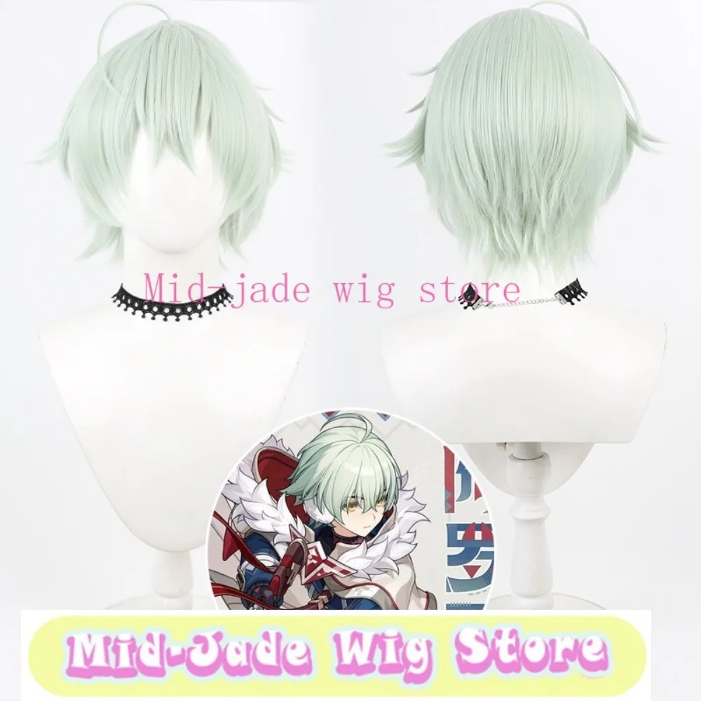 Genshin Impact Aroshia Mint Green Cosplay Wig Natural Scalp Version Soft Layered Hair Finish for Fantasy Character Dress Up