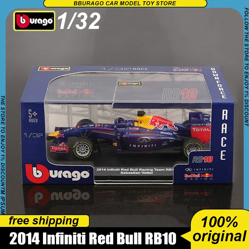 В наличии Bburago 1:32 F1 2014 Infinlti Red Bull Racing Team Rb10, миниатюрная модель из сплава, модель автомобиля с литыми моделями, игрушки Max Verstappen