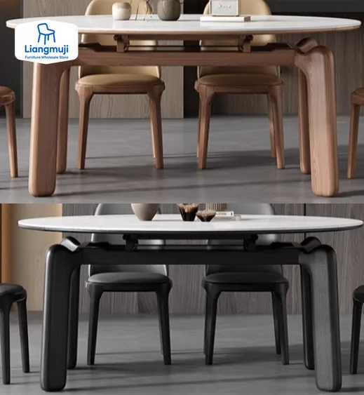 

Овальный белый обеденный стол в скандинавском стиле с мраморной столешницей, термостойкий, минималистичный, для кухни и столовой