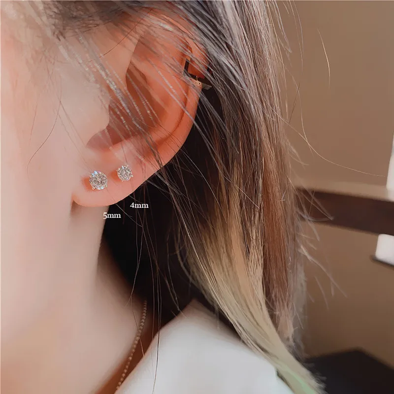 925 Sterling Silver Electroplated 14K Gold Black Butterfly Mini Earrings for Women Exquisite Korean Ear Accessories ﻿