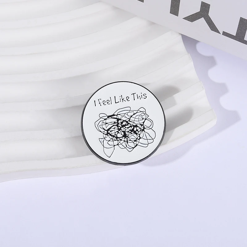 Thoughts Confusing Enamel Pin Funny Quote I Feel Like This Mind Awareness Brooch Lapel Badge Jewelry Accessories Gift for Friend view 5