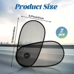 2Pc Rotatable Adjustable Window Sunshade - Blocks UV Rays, Reduces Glare, and Protects Windshield - Durable Polyamide Material