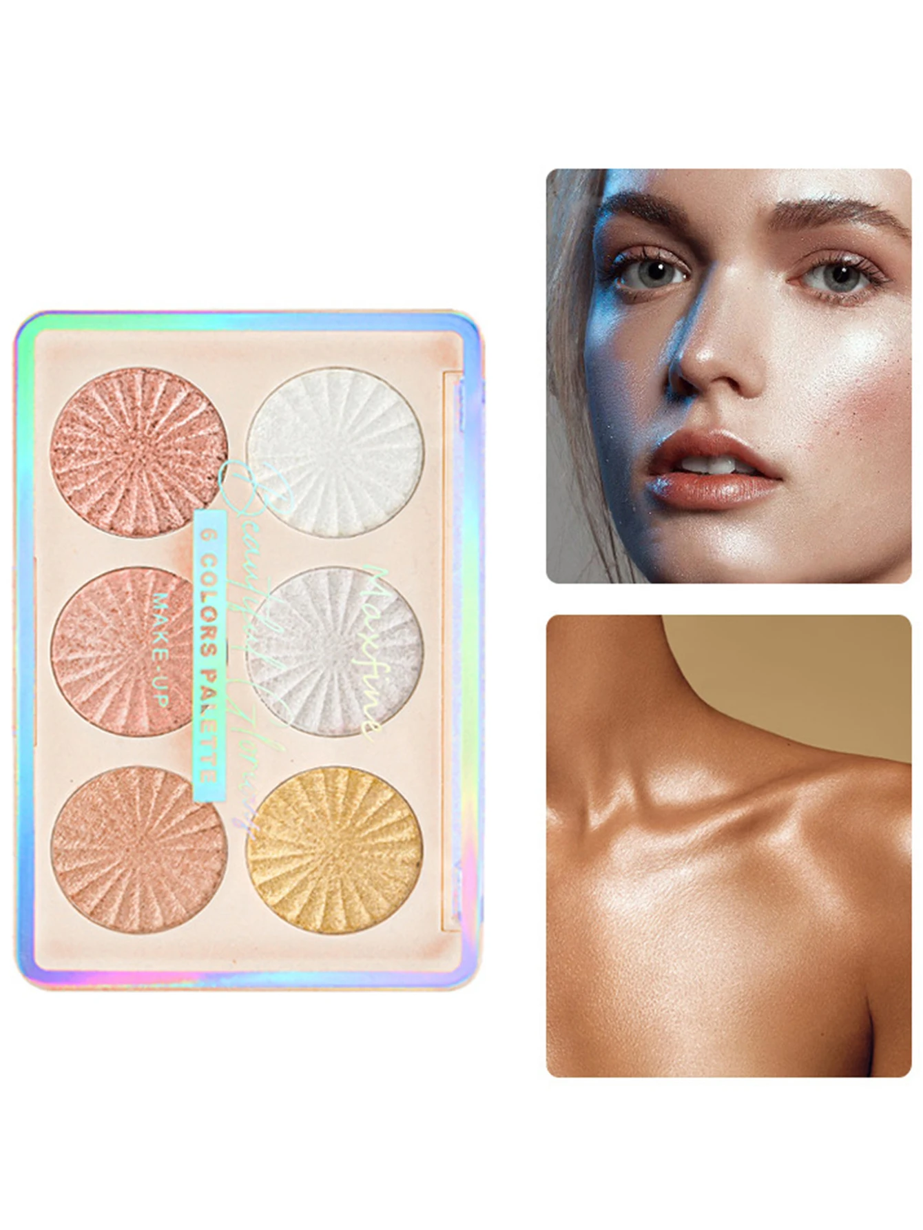 Six Color Oowder Blusher High Gloss Facelift Plate With Long Effect Rendering And Anti Sweat Makeup Not Easy To Be Smudged