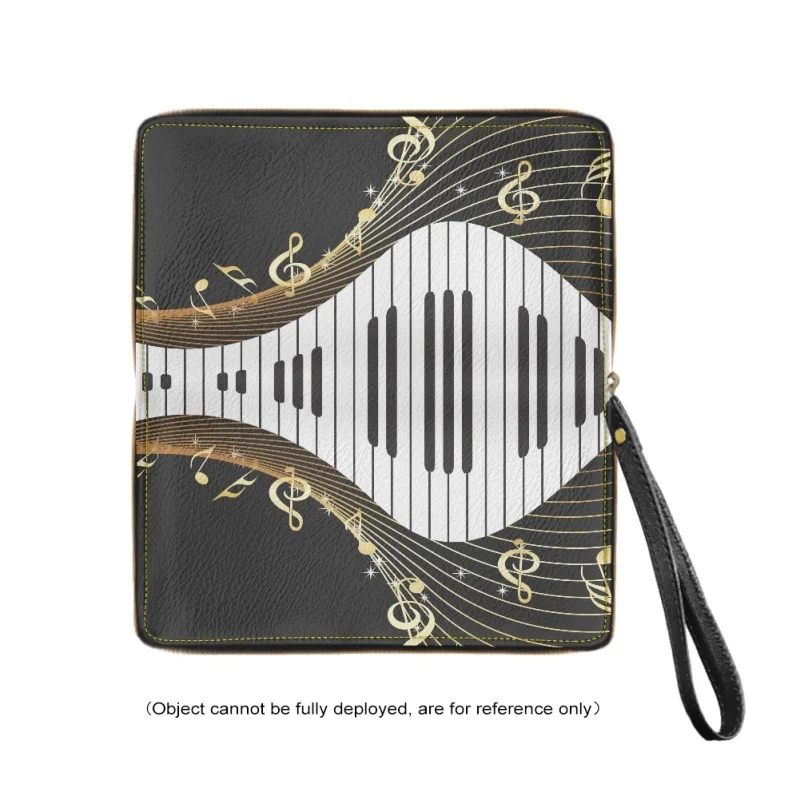 Belidome Womens Wristlet Wallet Piano Keyboard Music Note RFID Blocking Leather Multi Credit Card Zip Around Clutch Travel Purse