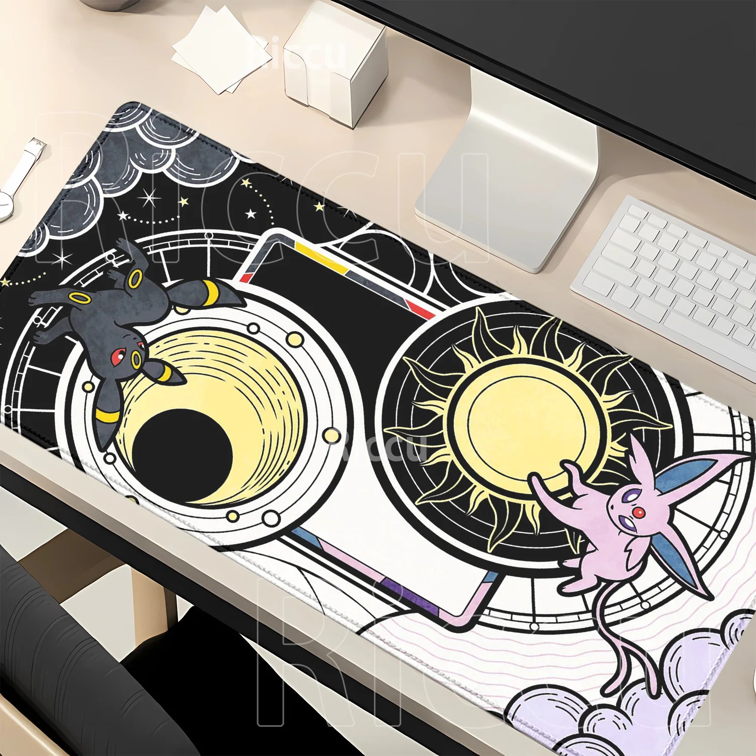 Mouse Pad Eevee pokemon gaming Anime HD printing Kawaii PC Non-slip base Keyboard overlock Office Mousepad overlock XXL Desk Mat