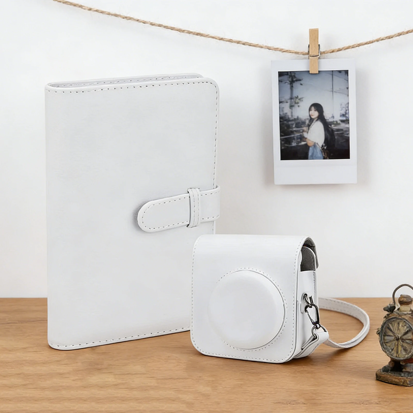 PU Compact Cover for for instax Mini 12/11 with Shoulder Strap Shockproof Camera Bag 108 Pockets 3 Inch Wallet Album Book