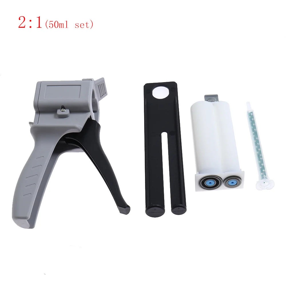 Imagem -03 - Epoxy Sealant Glue Gun Grupo Aplicador Adhensive Squeeze Mixed Manual Manual Dispensador Pistolas de Cola Componentes 1:1 2:1 50ml ab