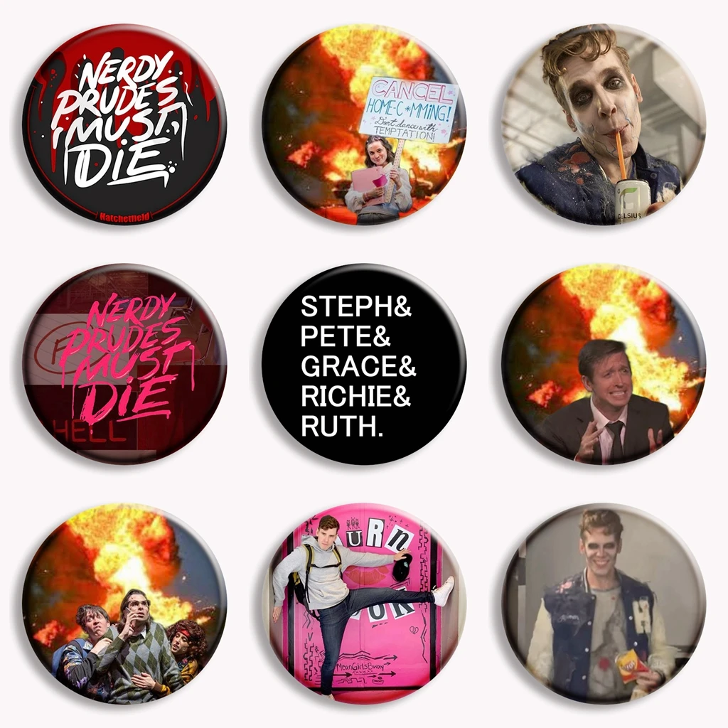 Nerdy Prudes ista Die Button Pin pour femme, STEPH PETE GRACE Parade, HIE RUTH Brooch, Danemark ge Bag Decor, Jewelry Gifts