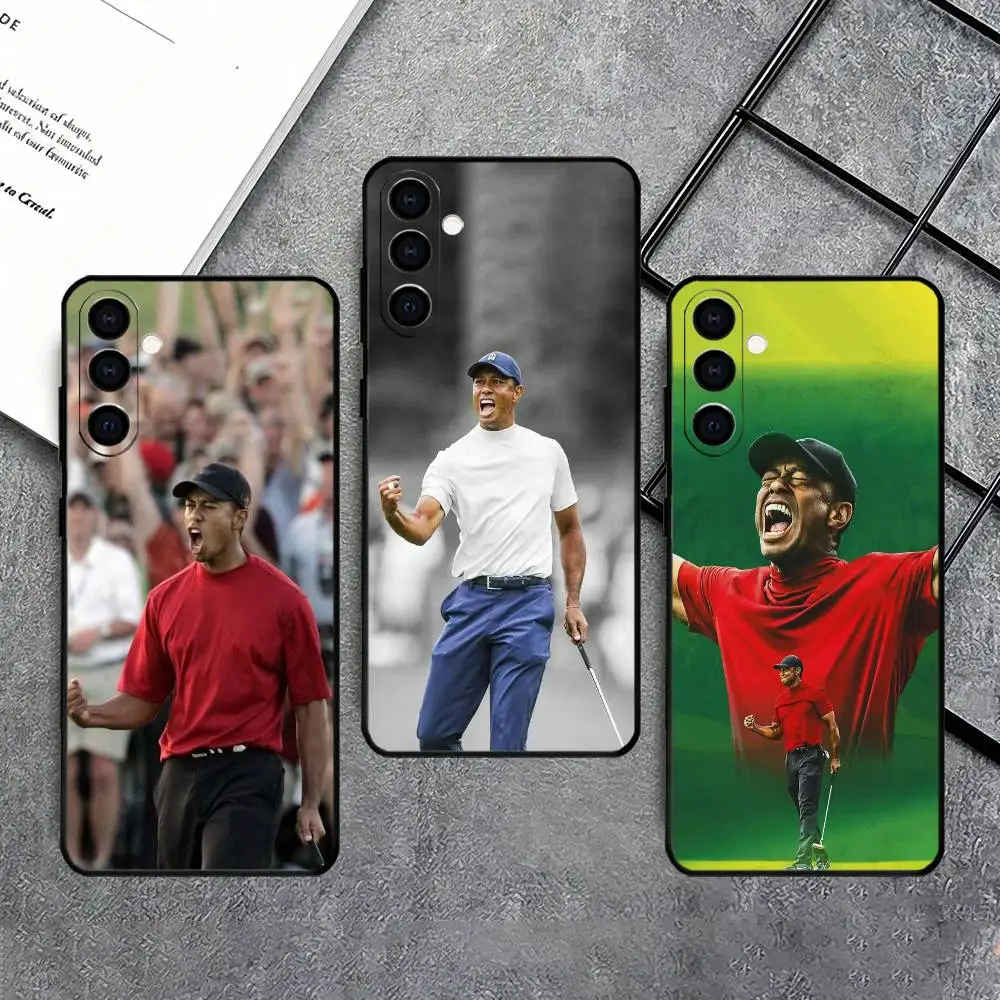 Golf Player Tiger W-Woods Phone Case  Phone Case For Samsung Galaxy A73,A72,A71,A70,A53,A52,A51,Soft Silicone Black Cover