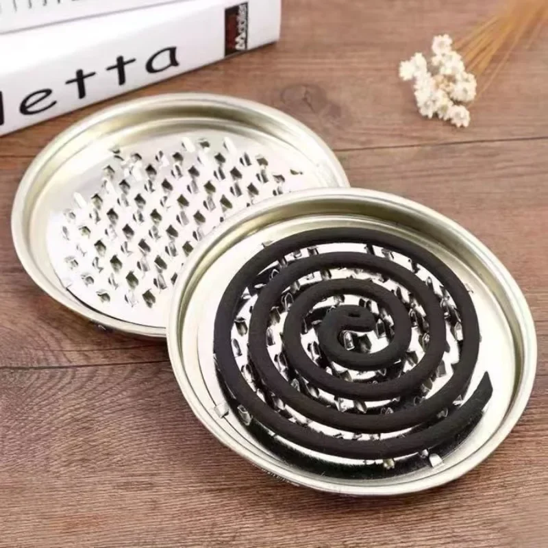 Mosquito Coil Holder Iron Mosquito Serrated Tray Fire-Resistant Diffuser Incense Burner Box Indoor Shelf Home Garden Accessories