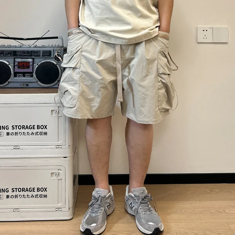 Workwear Multi Pocket Shorts Fashionable Handsome High Street Japanese Loose Outdoor Five Quarter Pants Summer Casual Pants