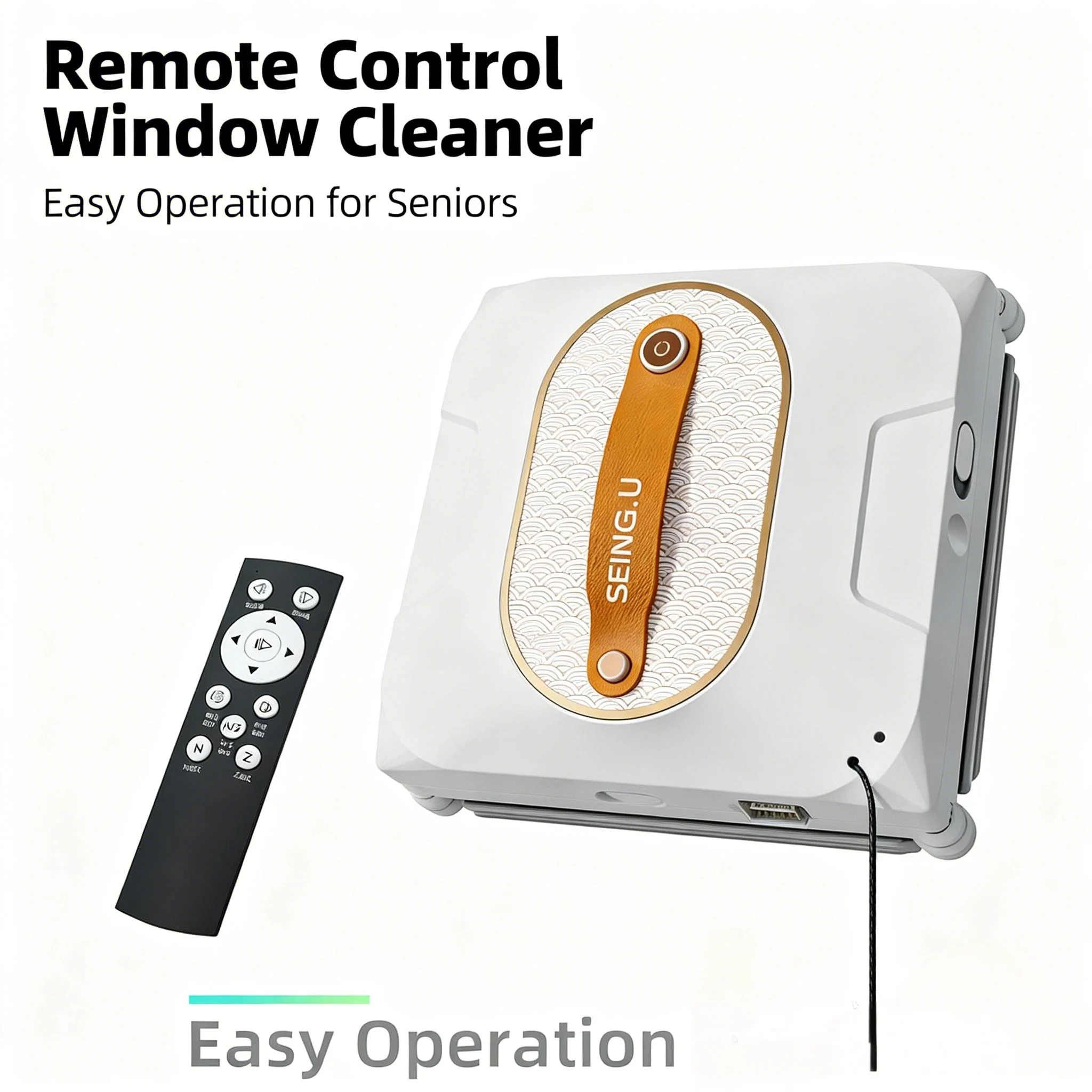 Anti Fall 6000 Pa Super Suction Remote Control One Key Start Low-noise High-rise Glass Household Electric Window Cleaning Robot