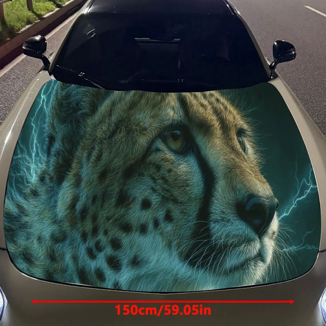 Cool Cheetah print,car hood stickers,PVC waterproof Self adhesive car hood sticker,car hood decoration protection stickers,Auto