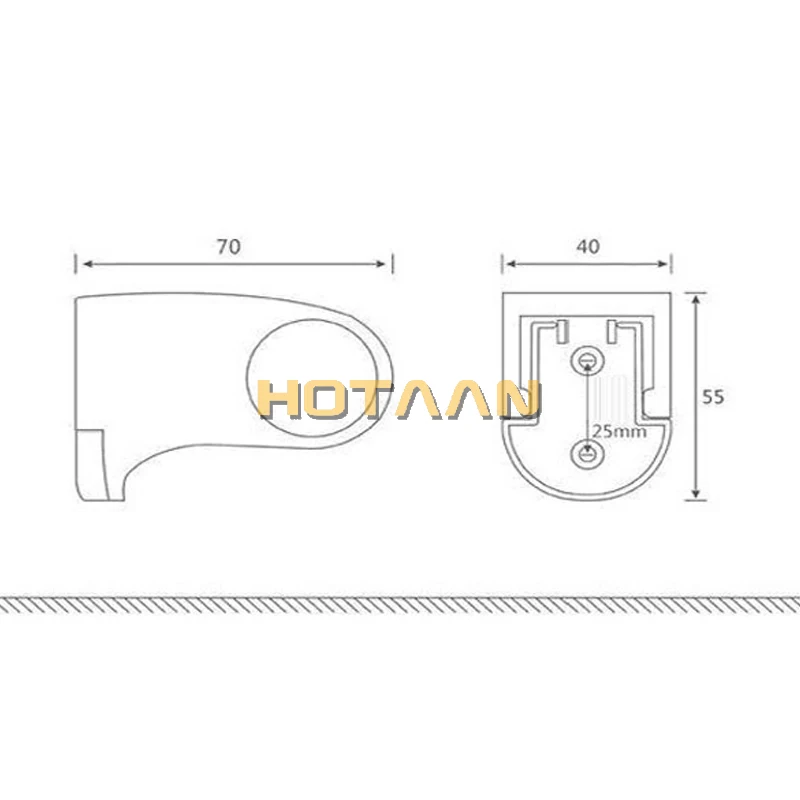 . Support mural de support de douche de main d'ABS plaqué par chrome, YT-5110