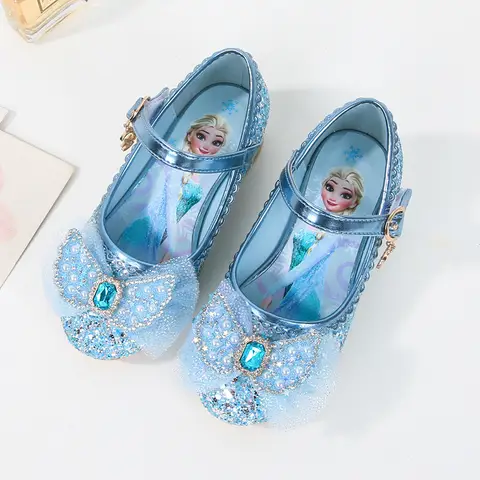 Disney Flickors Prinsessandaler Barnskor Frost Elsa Barnskor Flickmode Babyrosa Blå Högklackade Skor Storlek 8 best sales babyrosa klackar - №3