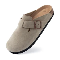 Bebealy Fashion Suede Clogs Slippers Women Clogs Slippers Cork Footbed Women Mules Nonslip Beach Sandals With Arch Support Slide - Image 6