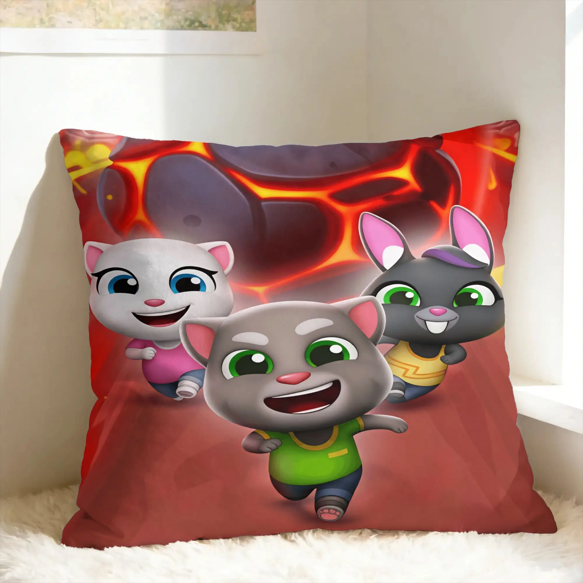 Pillow Case Decorative T-Talking T-Tom And F-Friends Soft  Pillow Cover For Office Car Home Decor Novelty Pillowcases