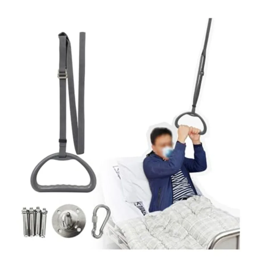 

Bed Trapeze for Elderly Pull Up Stand Assist Lift Bar Hospital Bedside Trapeze for Bed Mobility and Transfer Ceiling Mounted Gr