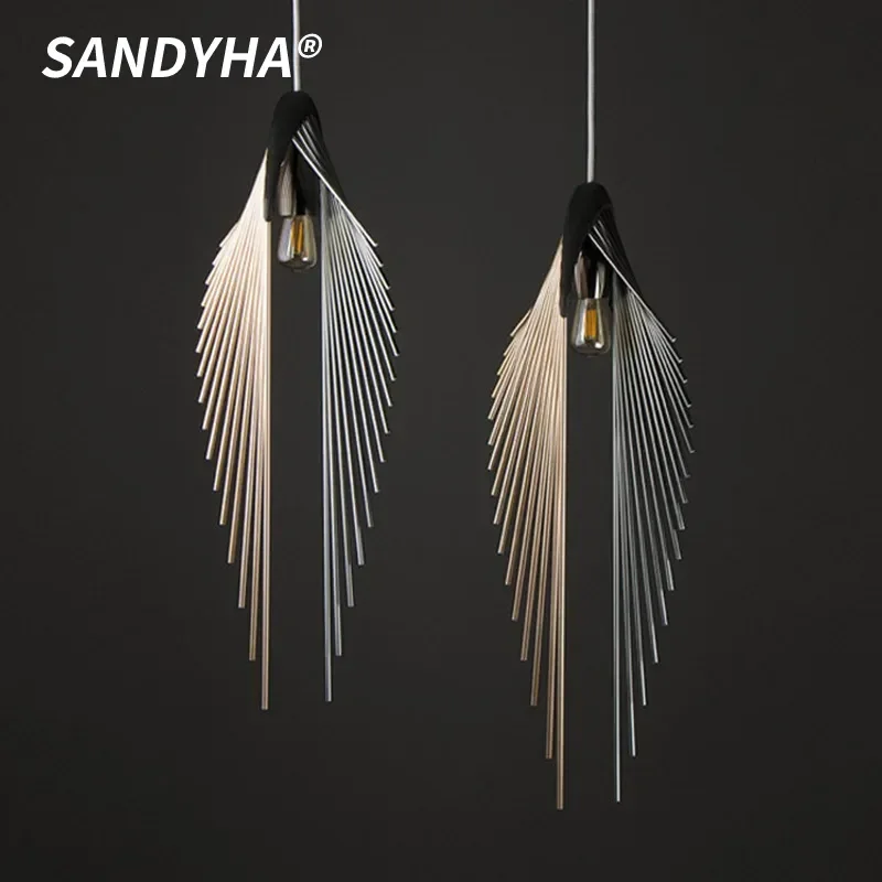 SANDYHA Modern Ceiling Chandeliers Luxury Single Head Led Pendant Lights Living Room Dining Bedroom Home Decor Hanging Lightings