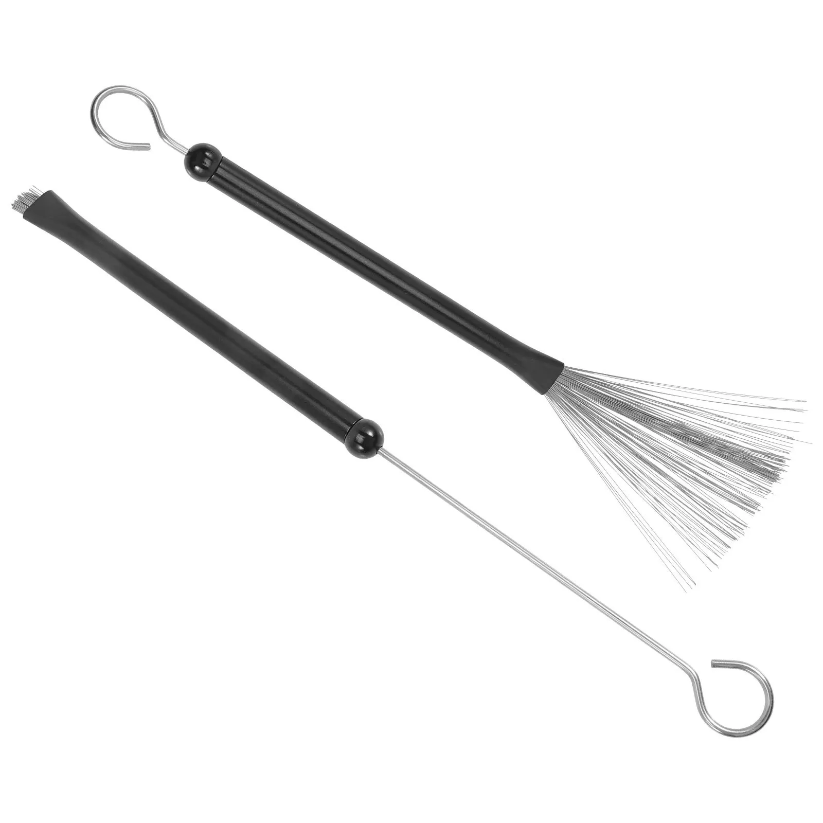 

2pcs Metal Handle Drum Brush Steel Wire Durable For Percussion Drums Jazz Drum Set Accessory Reliable Brush Tool