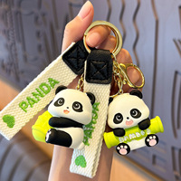 Panda Bamboo Keychain Cute Bag Pendant Cartoon Doll Party Gift