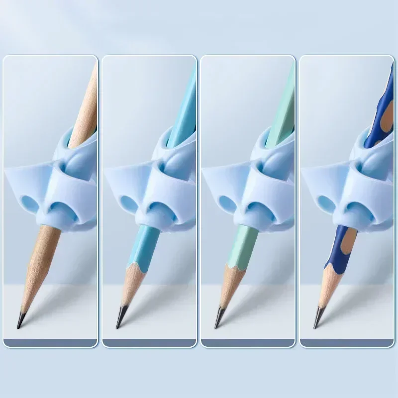 Random 1/4pcs 5 Fingers Silicone Pencil Pen Holder Children Writing Learning Tool Stationery Aid Grip Posture Correction Device