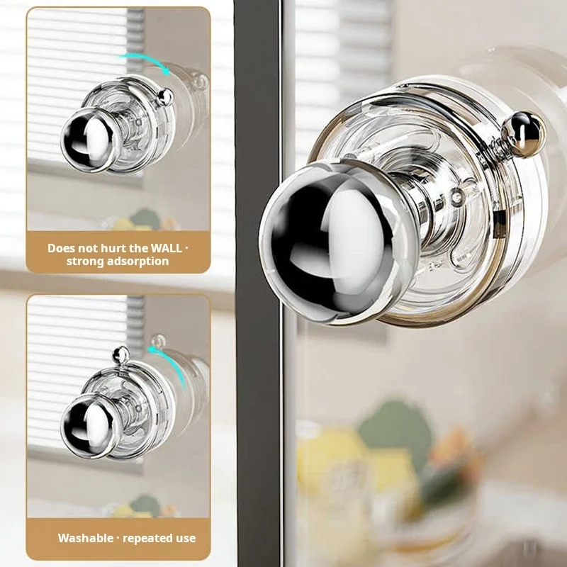 

1PCS Suction Cup Glass Door Handle Bathroom Non Perforated Sliding Door Handle Kitchen Refrigerator Cabinet Door Strong Handle