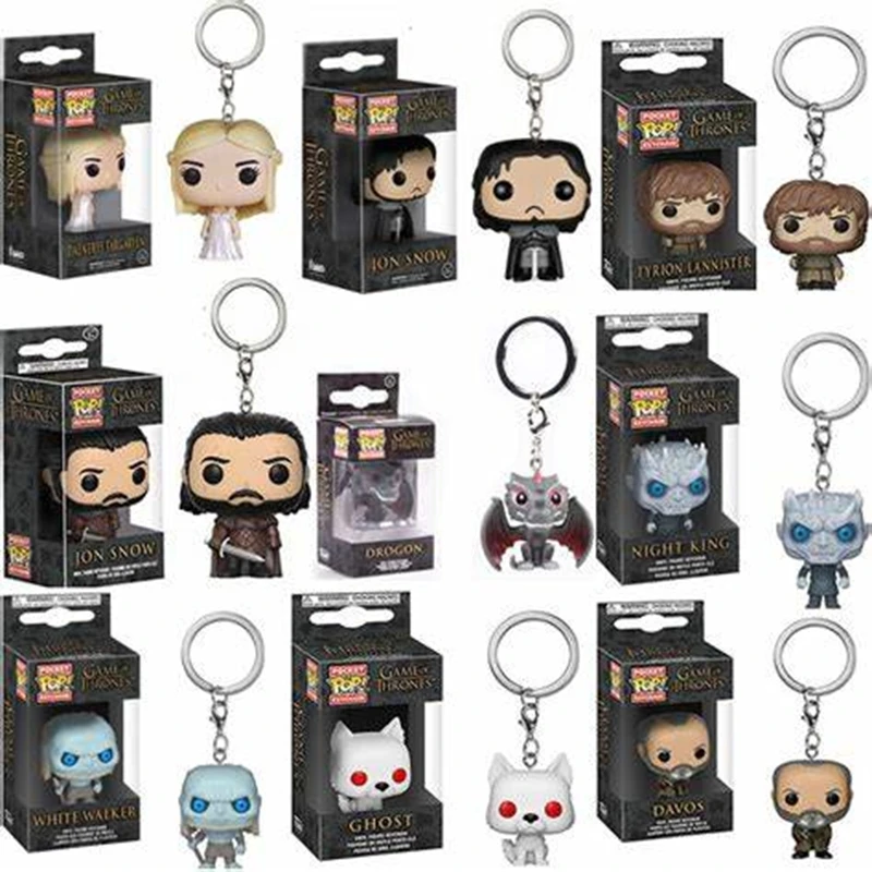 Карманный брелок FUNKO Game of Daenerys Ghost Night King Трон Drogon JON SNOW, экшн-фигурка, игрушки, коллекция, модель, подарочная игрушка