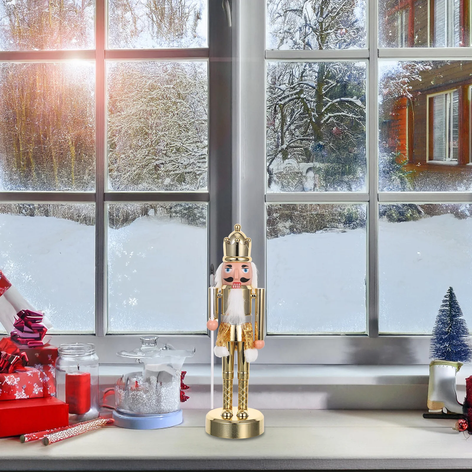 

Traditional Nutcracker Soldier Christmas Painted PVC Statue Festive Mantel Fireplace Table Display Nutcracker Soldier