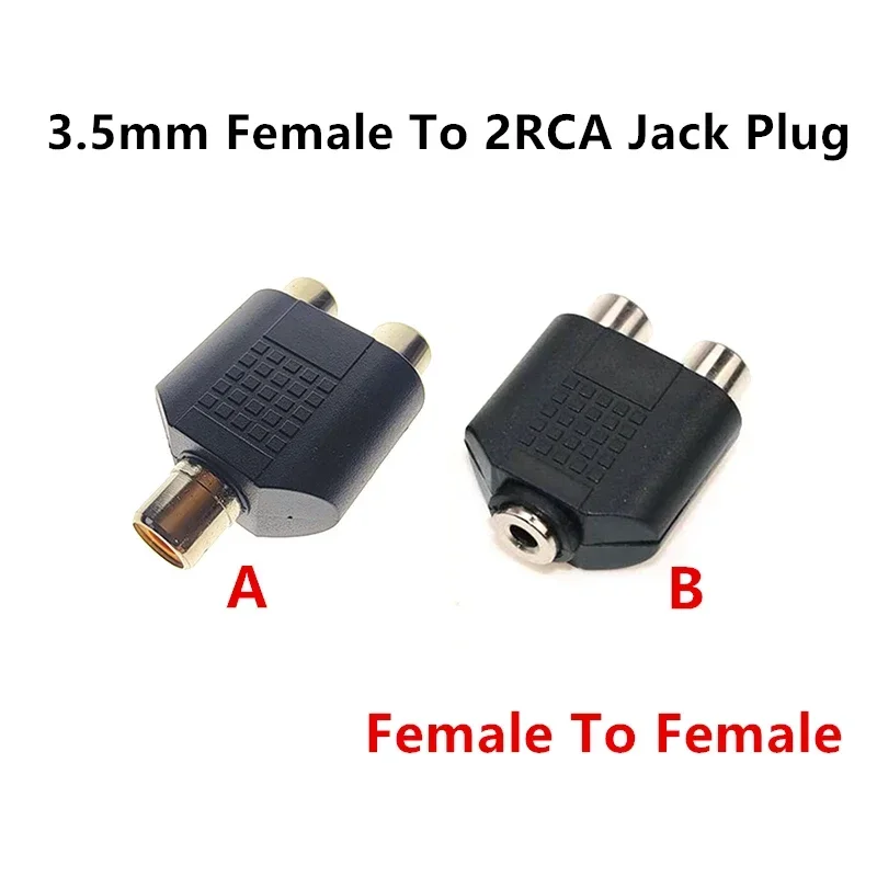 

3.5mm to RCA Stereo Female Jack Plug Adapter Headphone Y Audio Adapter RCA Female To 2RCA Audio connector